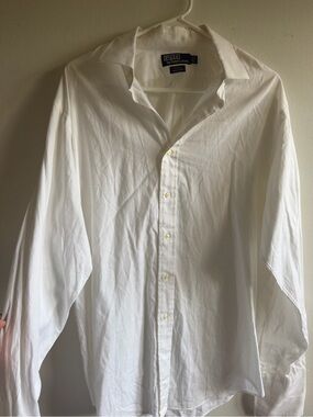 Ralph Lauren White Dress Button-Up Shirt